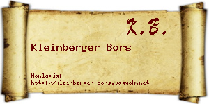 Kleinberger Bors névjegykártya